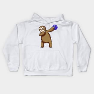 Dabbing Sloth Bowling Shirt Funny Dab Gift Kids Hoodie